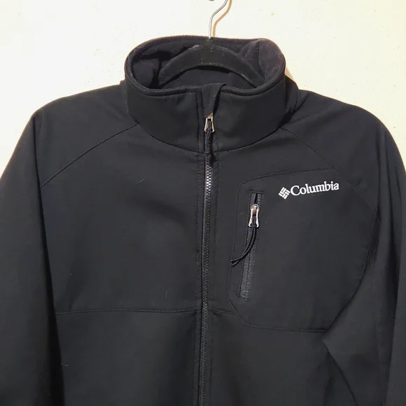 Columbia Omni Shield Black Soft-Shell Zip Up Jacket Men's Large